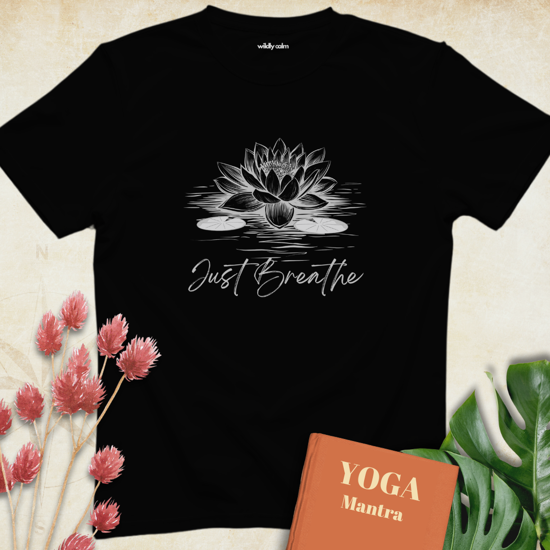 Just Breathe with Lotus T-shirt