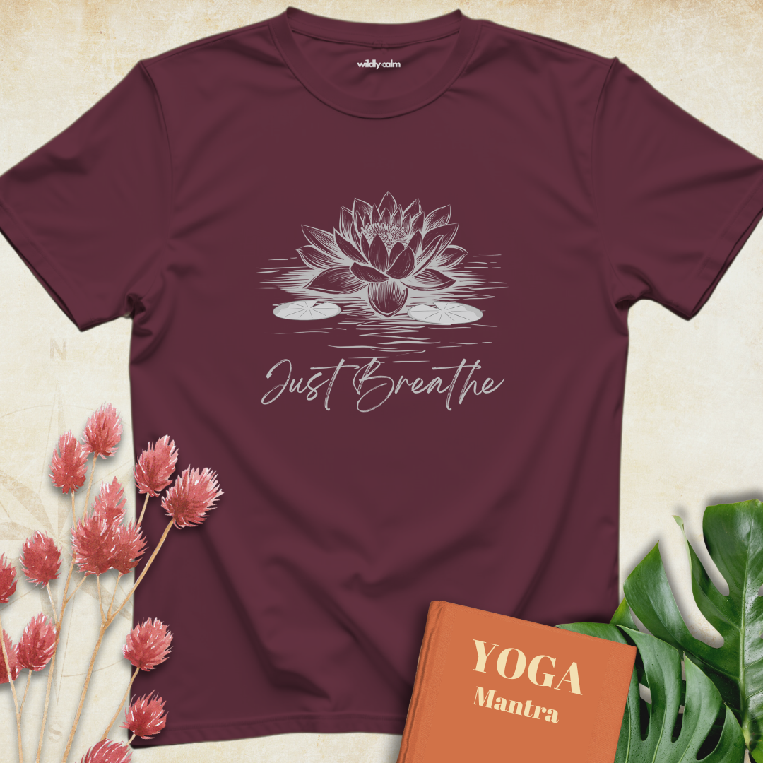 Just Breathe with Lotus T-shirt