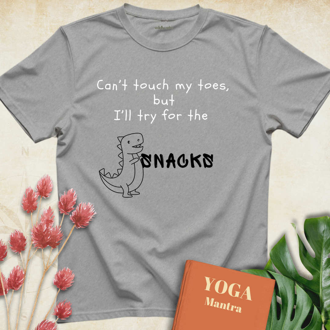 Yoga Humor with Dinosaur T-shirt