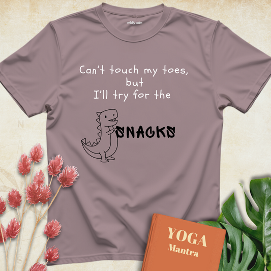 Yoga Humor with Dinosaur T-shirt