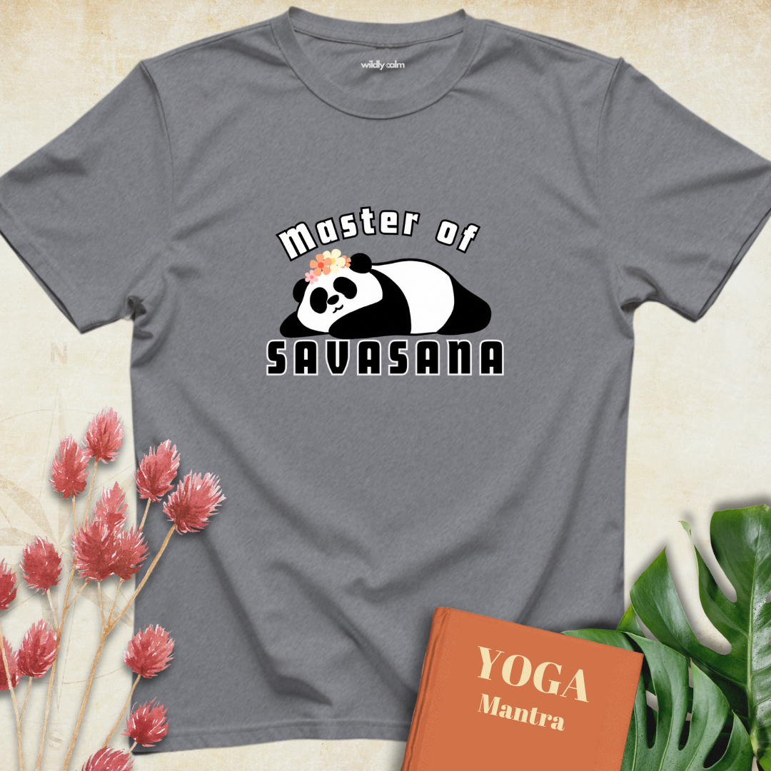Master of Savasana with Panda T-shirt