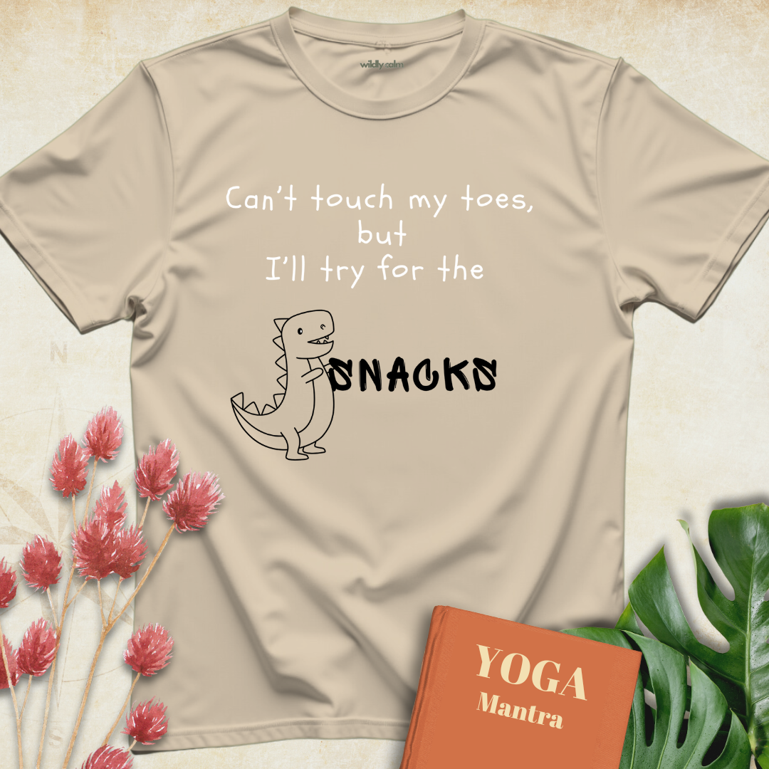 Yoga Humor with Dinosaur T-shirt