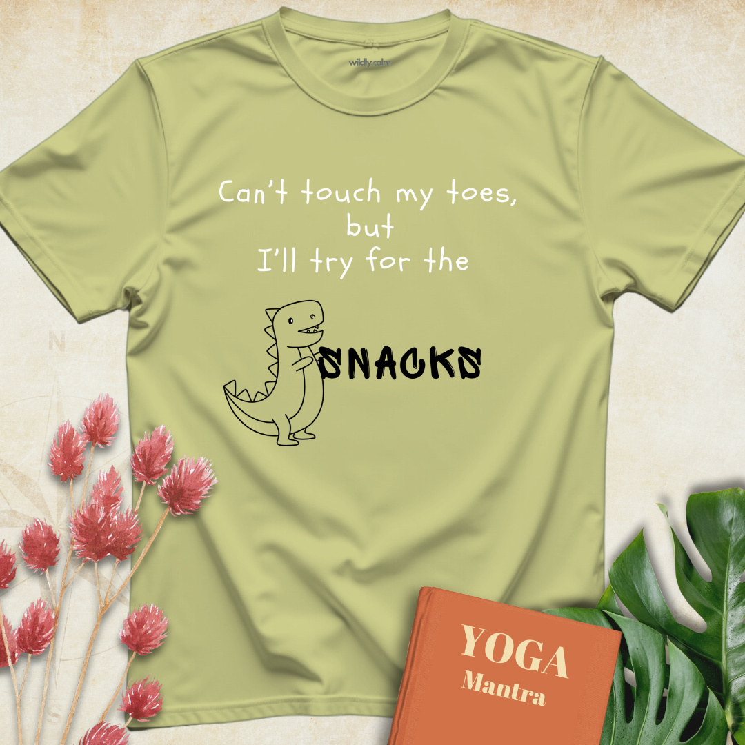 Yoga Humor with Dinosaur T-shirt