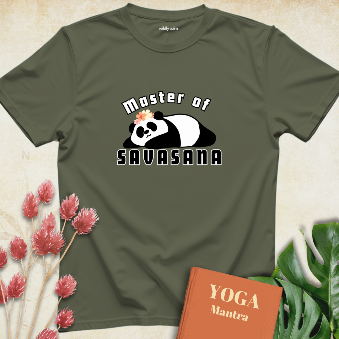 Master of Savasana with Panda T-shirt