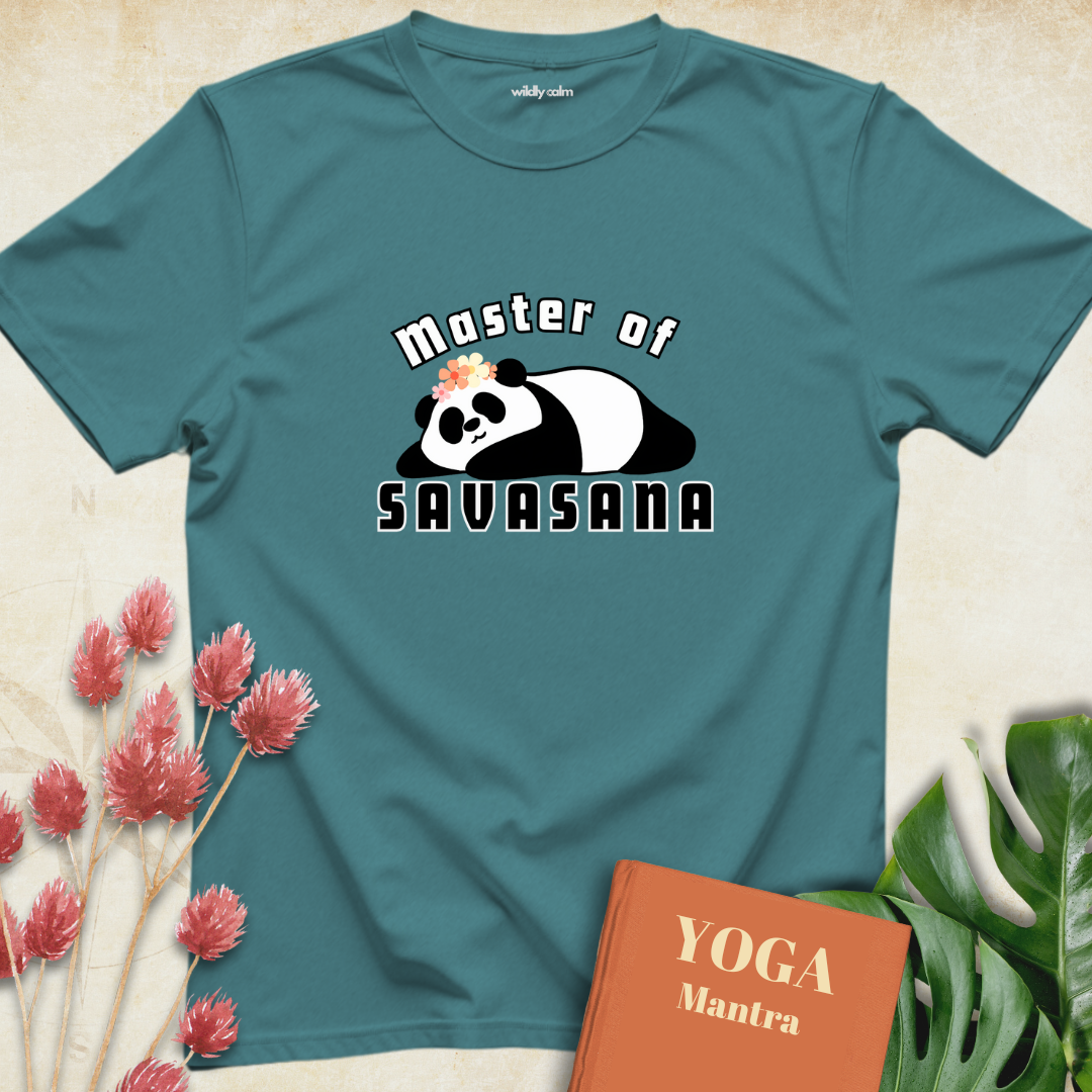 Master of Savasana with Panda T-shirt