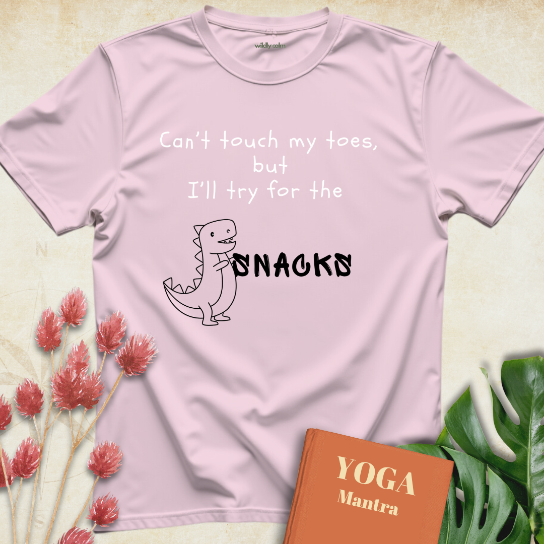 Yoga Humor with Dinosaur T-shirt