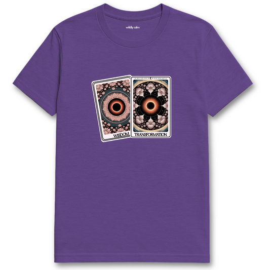 Heather Purple Wisdom_Transformation-Card t-shirt with tarot card design - Wildly Calm